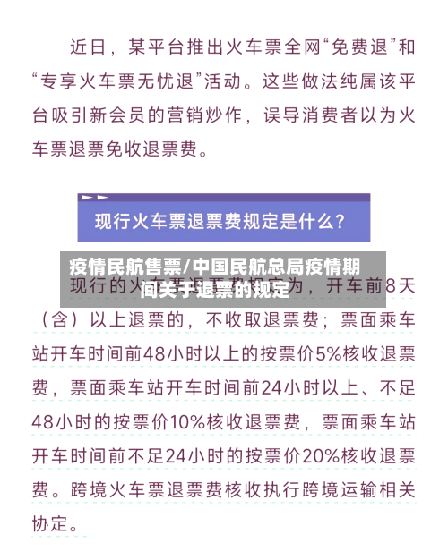 疫情民航售票/中国民航总局疫情期间关于退票的规定