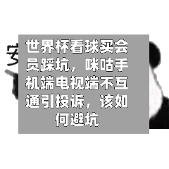 世界杯看球买会员踩坑，咪咕手机端电视端不互通引投诉，该如何避坑-第3张图片