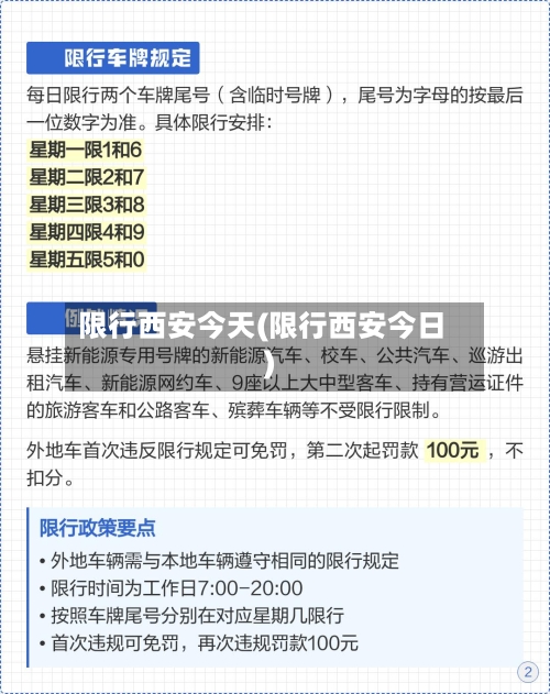限行西安今天(限行西安今日)-第2张图片